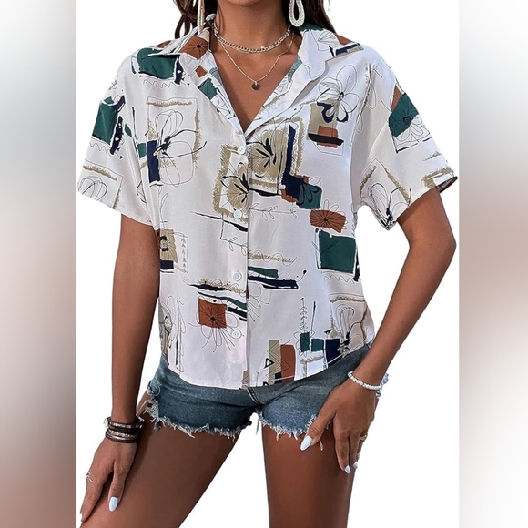 SHEIN Tops - SHEIN collared shirt